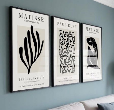 zestaw 3 plakatów pwaahdc z grafikami matisse'a - plakaty na płótnie
