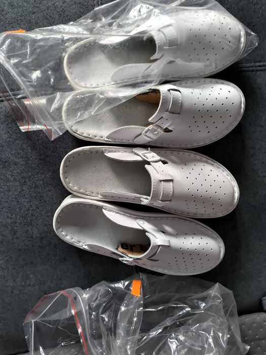 Klapki skórzane damskie ortopedyczne rozmiar 25cm