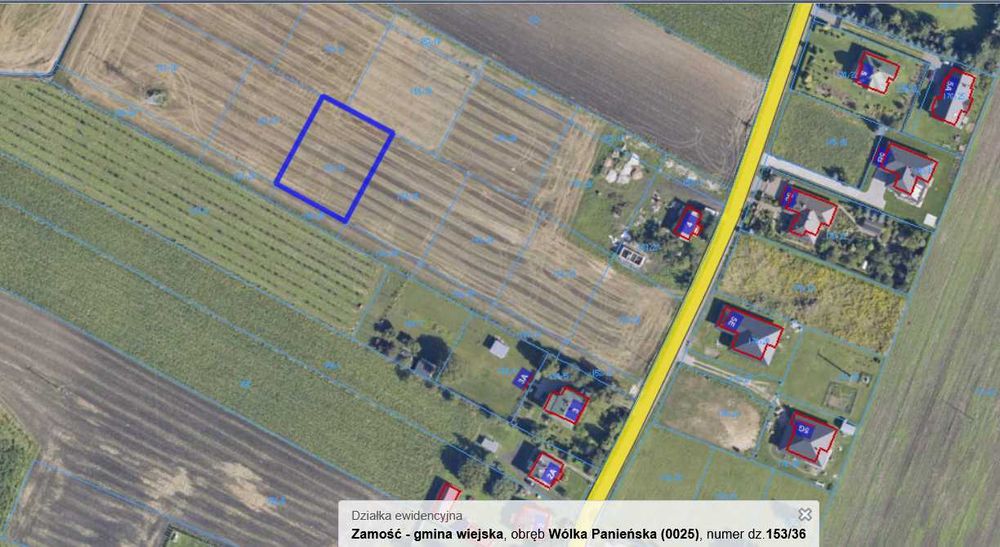 Działka budowlana Wólka Panieńska gm. Zamość