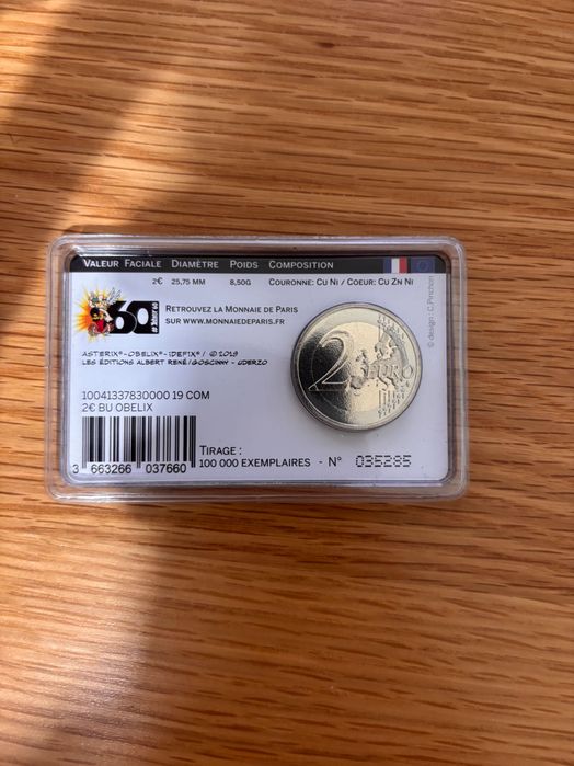 Lote 3 Coincards 2€ França 2019 – 60 Anos de Astérix (Monnaie de Paris)
