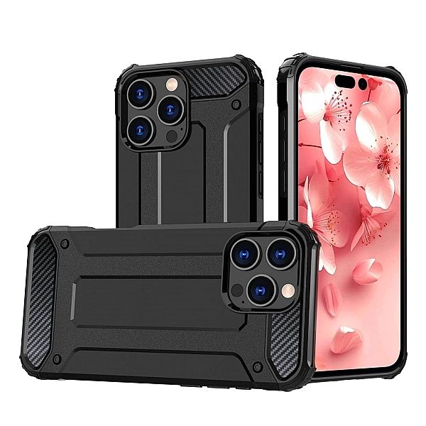 Etui Hybrid Armor pancerne na iPhone 16 Pro - czarne
