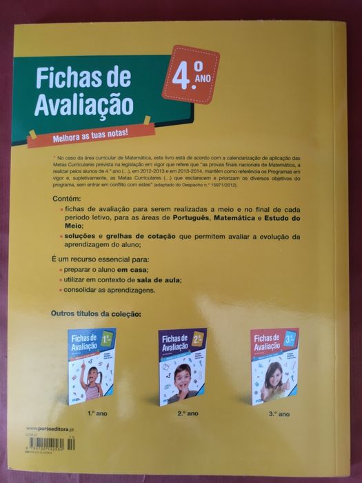 Fichas de avaliação 4° ano