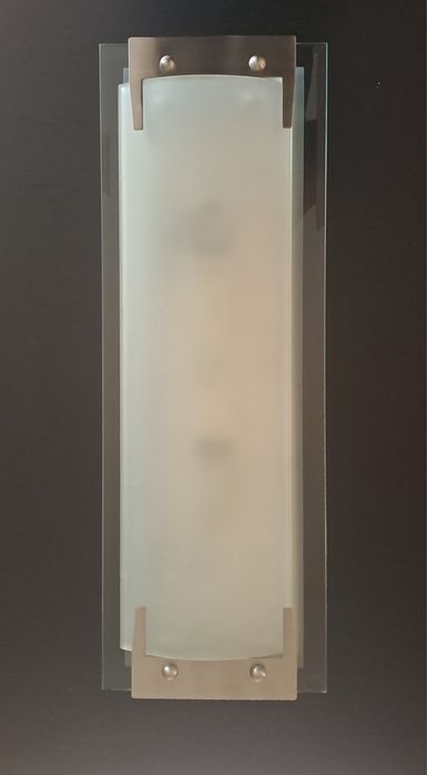 Candeeiro de teto em vidro e inox