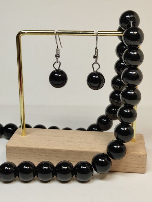 Комплект перлини намисто + сережки майорка зроблено під жемчуг ТЮСО