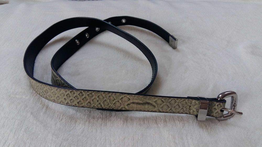 Pasek damski 103/2cm Karen Millen skóra wężowywzór prezent Dzień Matki