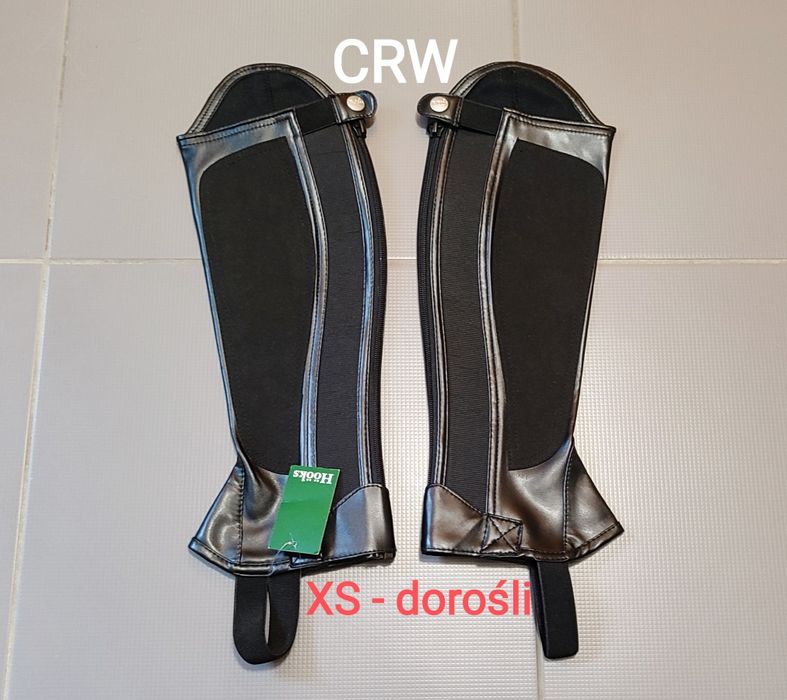 Czapsy CRW z gumami - skóra ekologiczna - XS dla dorosłych - z wadą