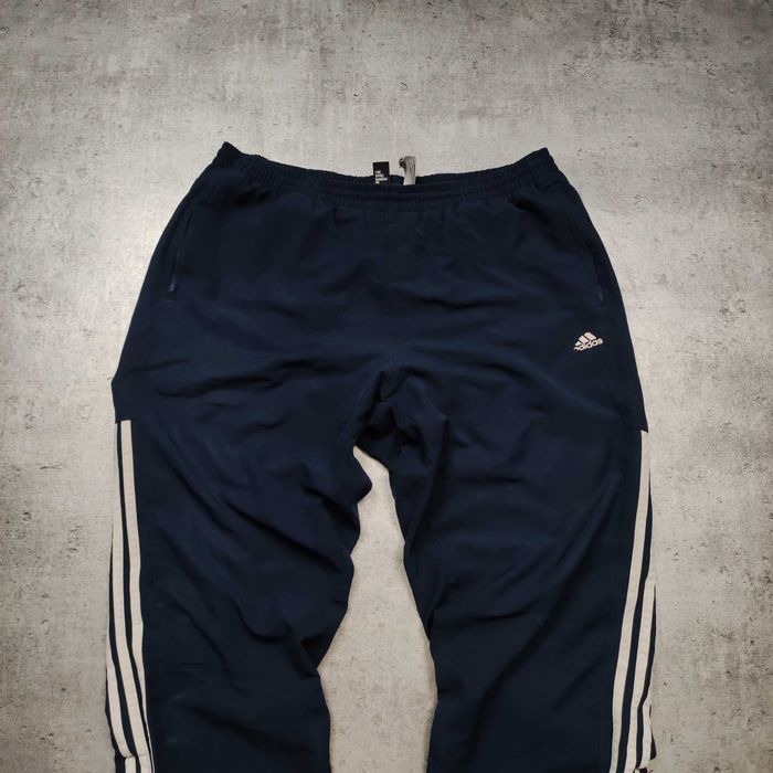 MĘSKIE Spodnie Dresy Szersze Joggery Granatowe 3 Paski Adidas Clima