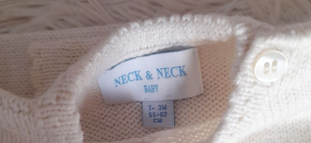 Camisola Neck & Neck, em lã e alpaca. Tamanho 0 a 3 meses