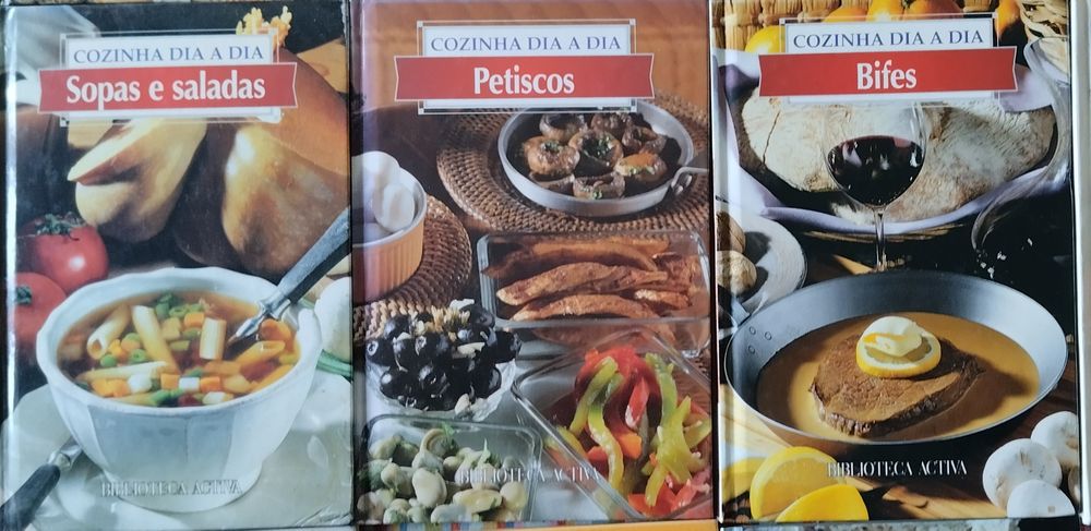 Coleção de livros de culinária da Revista Activa , 1€ cada, desconto para a compra de vários livros