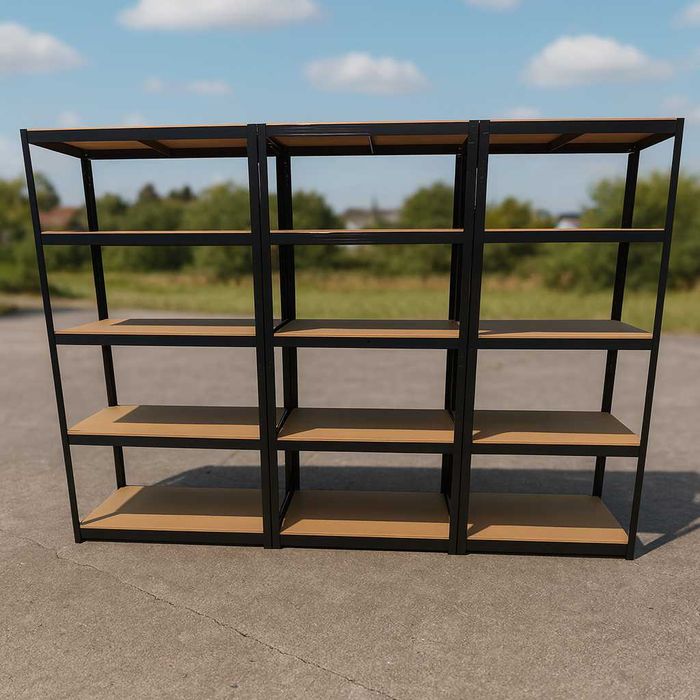 Стелаж 180×90×40 на 5 полиць з МДФ— чорний, посилений, міцний. Є Різні