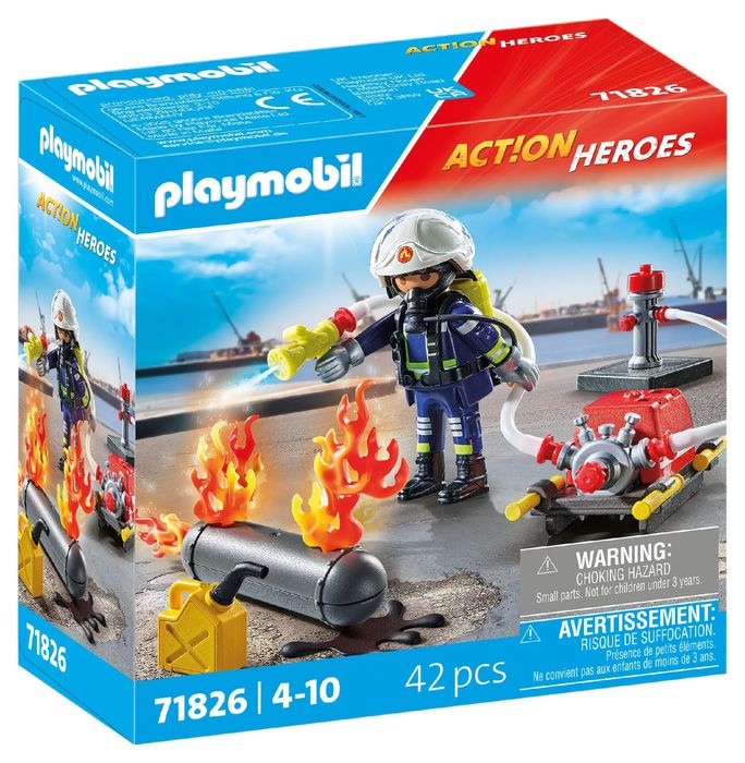 Playmobil Strażak z pompą wodną 71826. Playmobil (I)