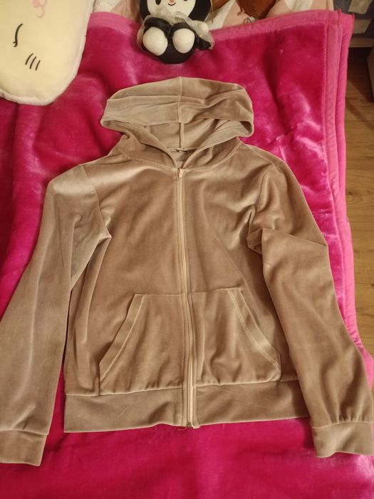 Komplet welurowy dresowy M