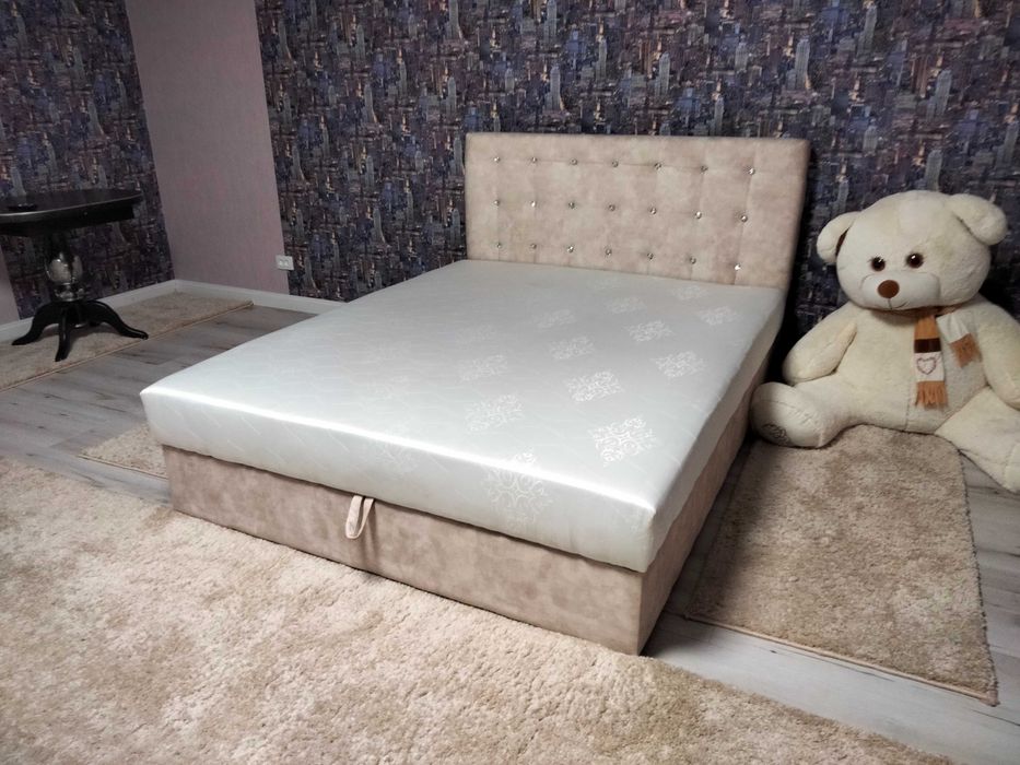 Ліжка двуспальні з каркасним матрацом – від виробника!