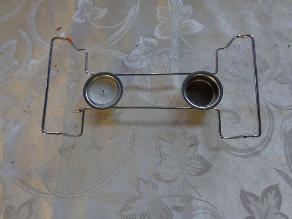 Podgrzewacz owalny metalowy na 2 świeczki