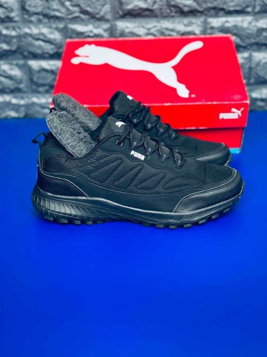 Мужские термо кроссовки puma черные Gore Tex непромокаемые красовки