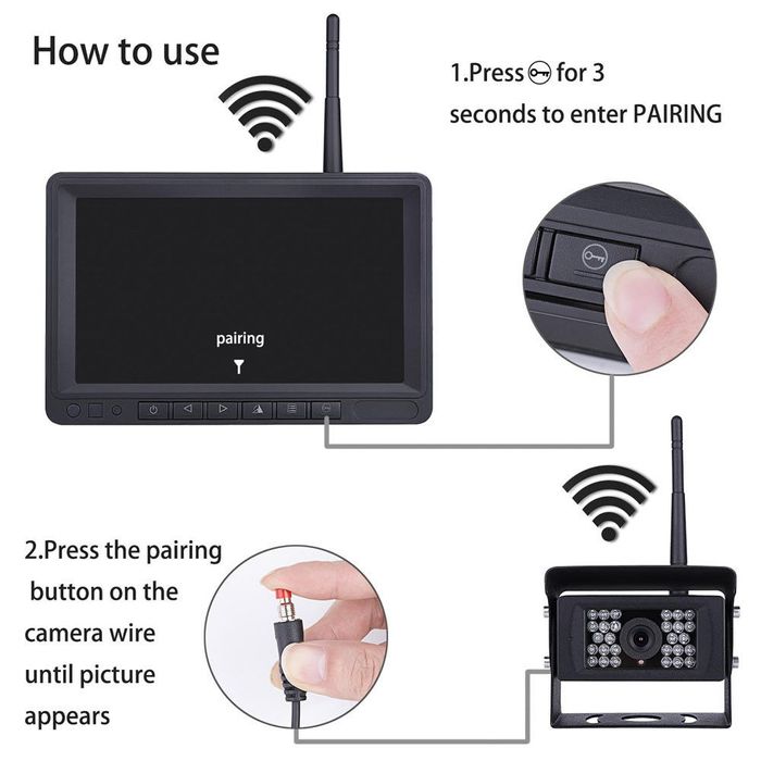 Conjunto 2 Câmaras traseiras wireless e monitor 7 polegadas NOVO