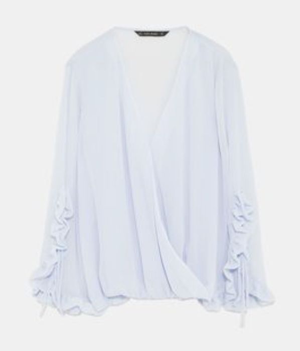 Zara bluzka M Zwiewna elegancka kopertowa bluzka elegancka kopertowa