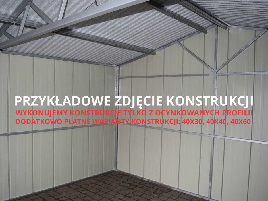 Garaż dwustanowiskowy blaszany grafitowy 6x5m garaz schowek na budowe