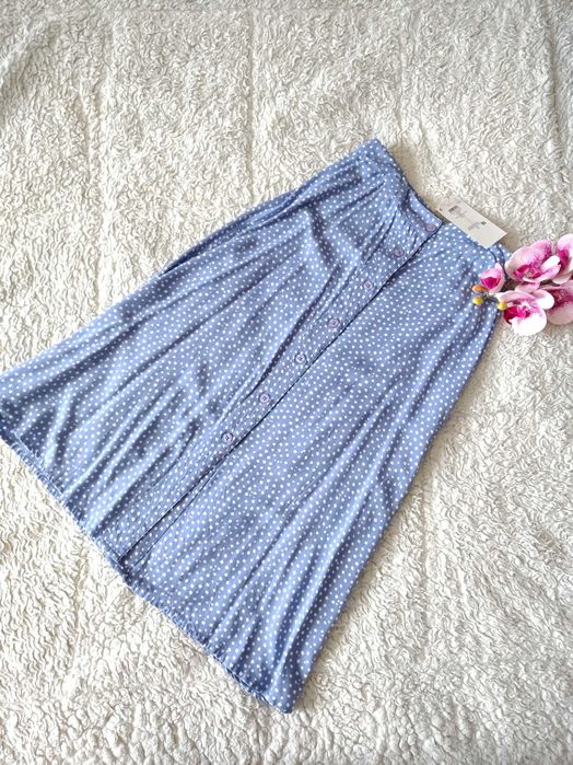 Спідниця міді пряма Colin's Blue на гудзиках біла 36-38