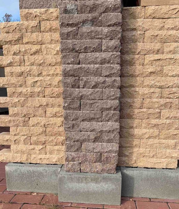 Цегла для паркану рвана під камінь, цегла гіперпресована, цегла скеля