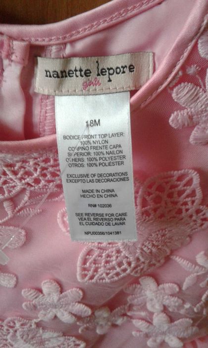 Святкове плаття (платье) розове для дівчинки. 18М