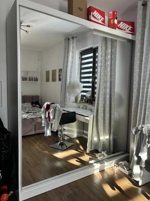 szafa przesuwna z lustrem 200x218x60 cichy domyk