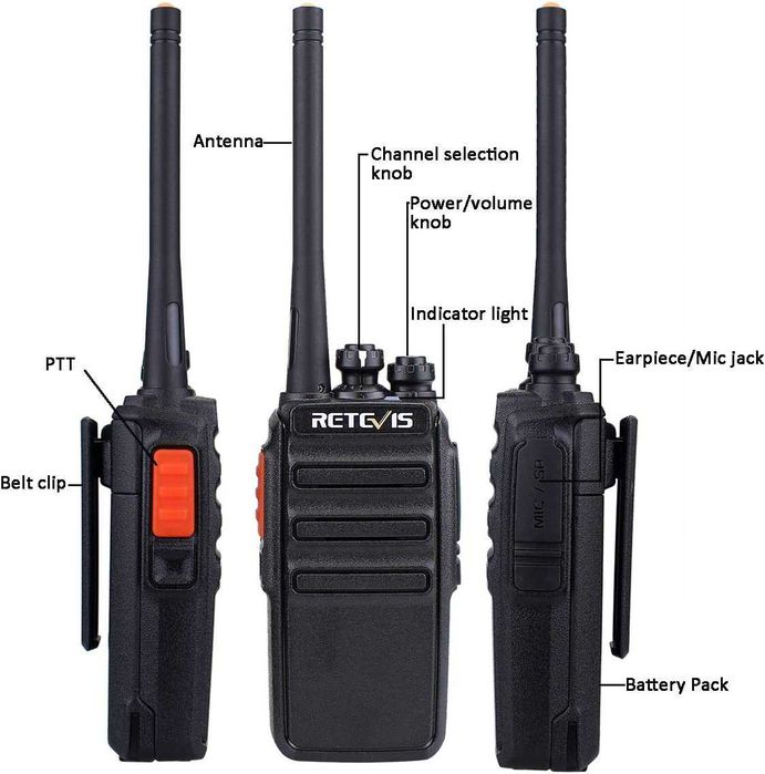 Rádios Walkie Talkies 2 X Retevis - 400-470MHZ - 16 Canais RT24