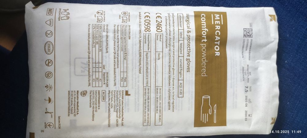 Chirurgiczne rękawiczki lateksowe 50 sztuk w paczce