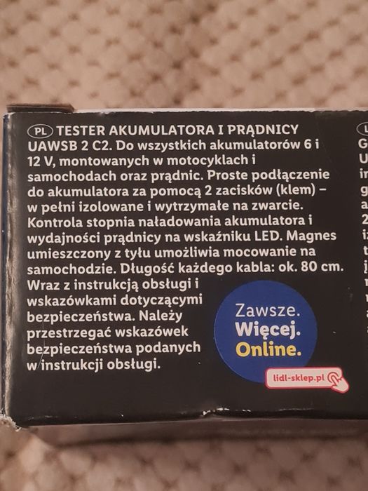 Tester napięcia akumulatora I alternatora nowy