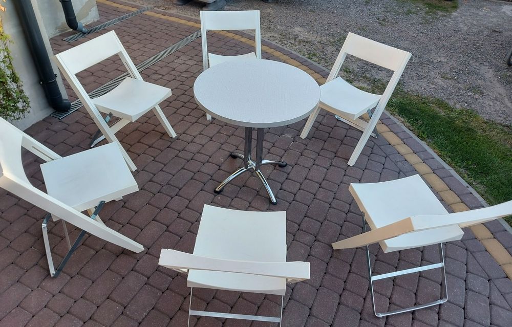 Zestaw ogrodowy. 6 krzeseł Ikea Sennik + stolik