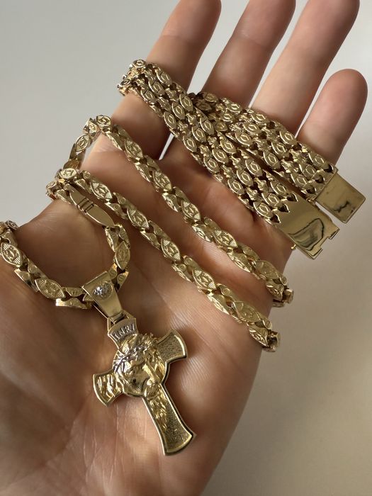 Nowy Piekny zestaw Cartier Pr. 585 14K