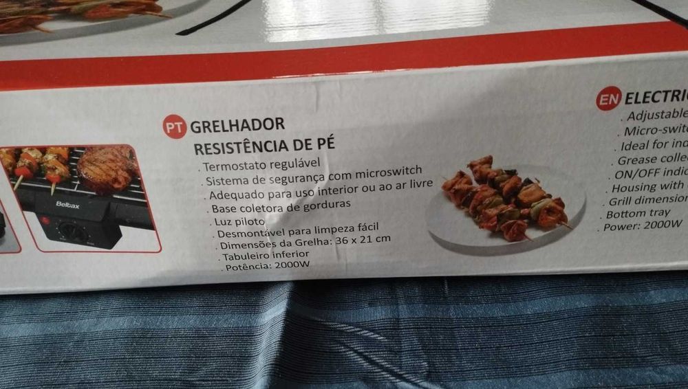 Grelhador elétrico marca BELTAX BBQ-3621 (NOVO)