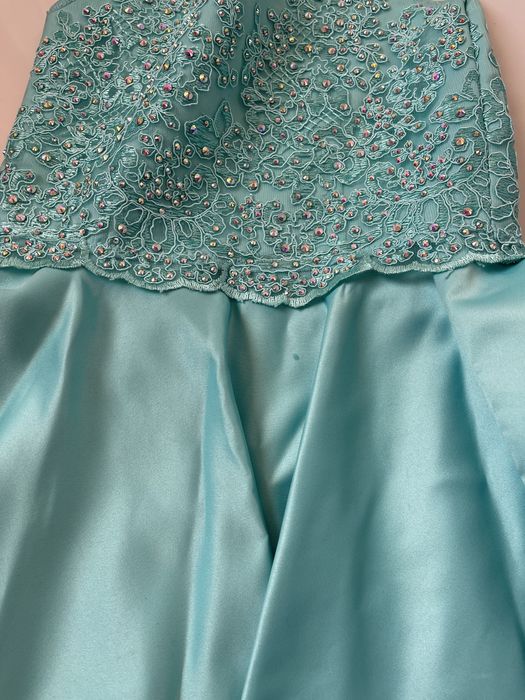 Танцевальный костюм для девочки платье контемп бирюза 110-135 снежинка