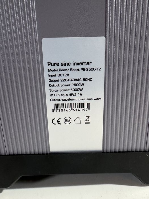 Інвертор 12V → 220V Power Boozt RHINO 2500W Pure Sine Wave