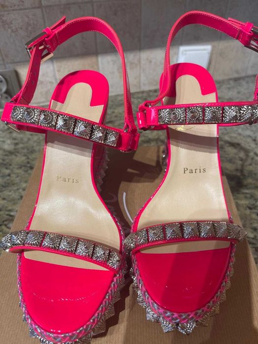 Christian Louboutin koturny różowe nowe 38 (24cm)