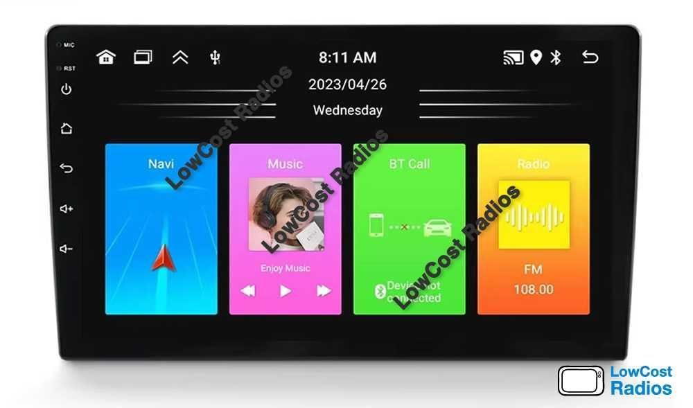 Rádio 2DIN, Tablet Host 7", 9", 10" - Android 15 - GPS, BT, USB, Wifi
