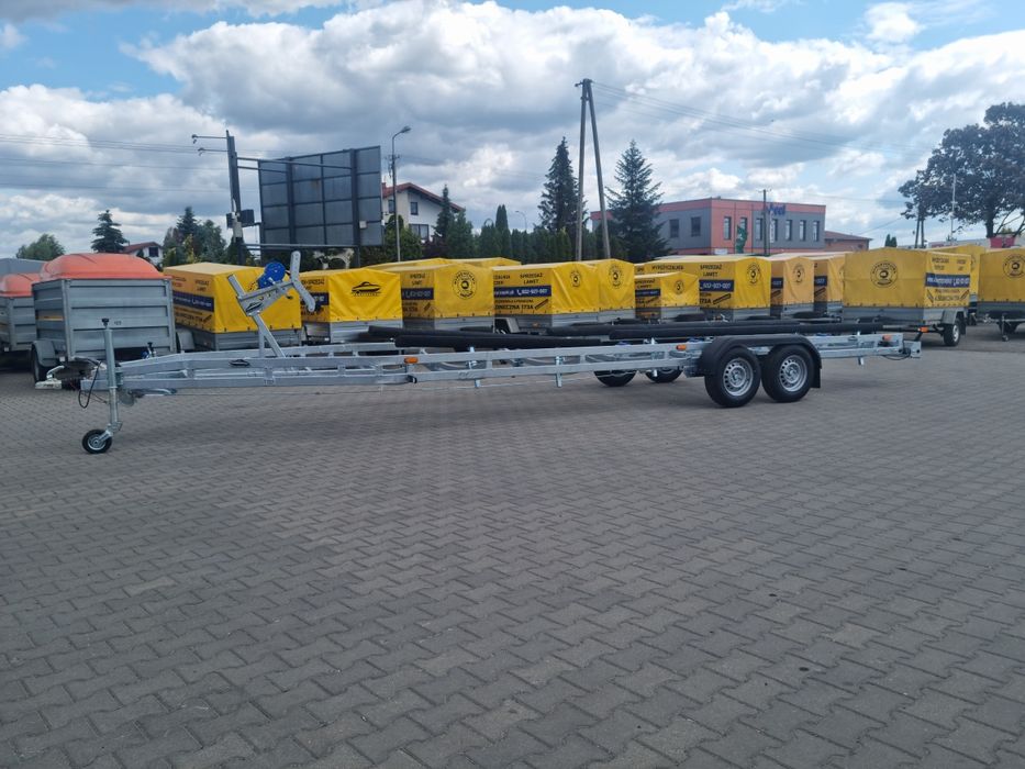 Przyczepa podłodziowa dwuosiowa Dmc 3000kg dł 880+100cm PRODUCENT NOWA