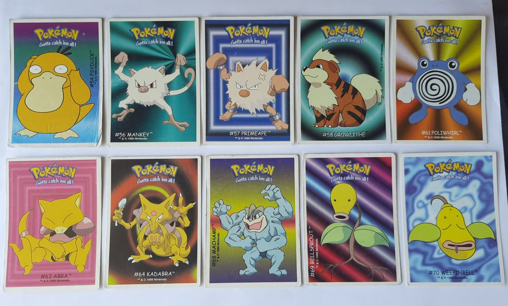Cartas pokemon boomer de 1999 - venda à unidade