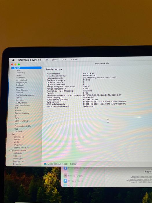Apple MacBook Air 2019 / Intel i5 / 8GB RAM / 256 SSD / 13”