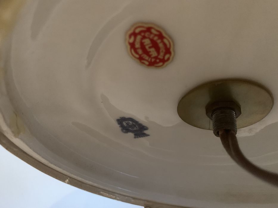 Par de candeeiros de mesa italianos Ceramiche Alfa