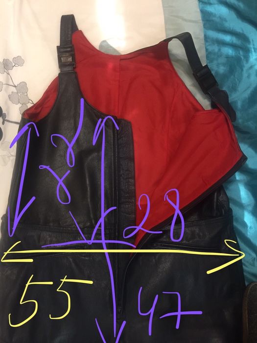 Шкіряний чоловічий  комбез XL, , заміри на фото