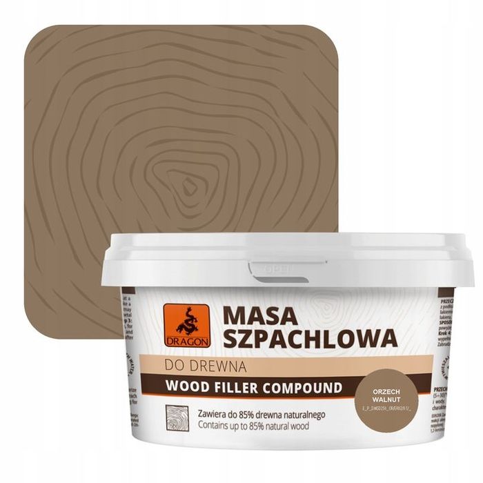 DRAGON Masa szpachlowa do drewna 0,25kg Orzech