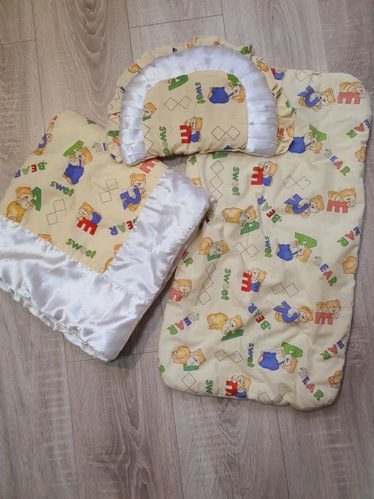 Комплект конвертів-ковдр для новонародженого із принтом ведмедя