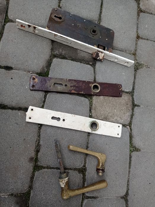 Врізний замок без ключа, латунні  ручки