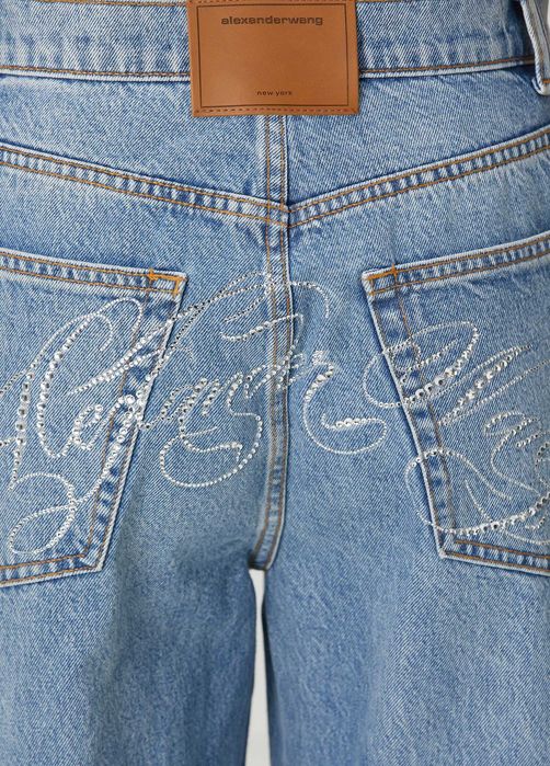 Джинси Alexander Wang Rhinestone Embellishment Jeans Blue