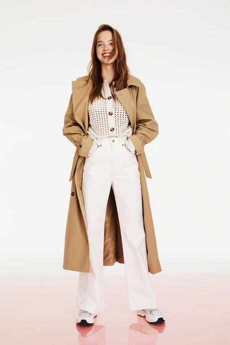 White vintage slim high waist & denim jeans h&m