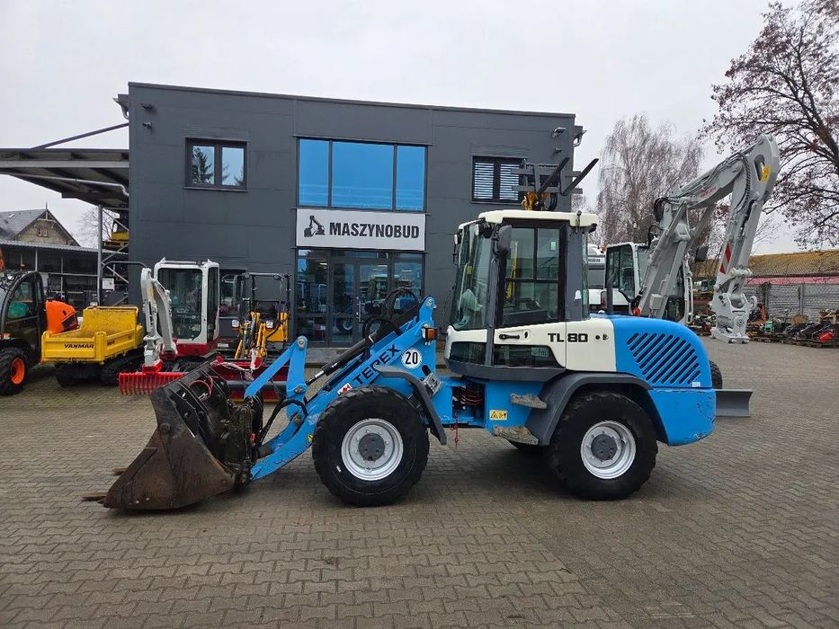 Terex Ładowarka Kołowa TEREX TL80 łyżka krokodyl + widły  Cena netto 99.000zł