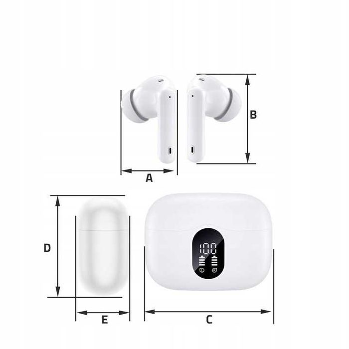 Słuchawki Bezprzewodowe Białe Manta Rytmo Pro Anc Enc Tws Douszne