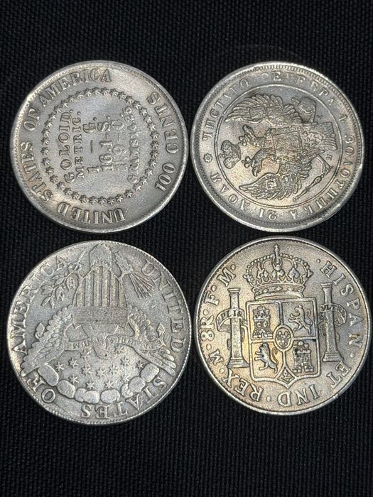 Cztery stare  monety
