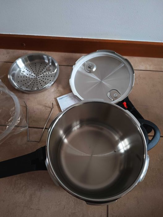 Amazon Basics Stal nierdzewna Szybkowar z parowarem, 6 litrów, NOWY